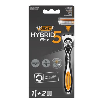 BIC brijač sistem muški Flex5 Hybrid ručica + 2 dopune