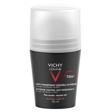 Vichy Homme  Antiperspirant roll-on za zaštitu od znojenja do 72h, bez alkohola, ne ostavlja tragove, 50 ml