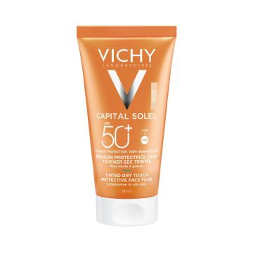 Vichy Ideal Soleil Dry Touch Finish obojeni fluid za lice SPF 50  50ml