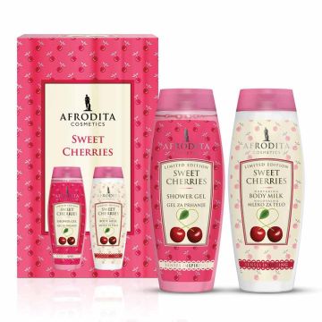 Afrodita Sweet cherries set (gel za tuširanje 200ml + mleko za telo 200ml)