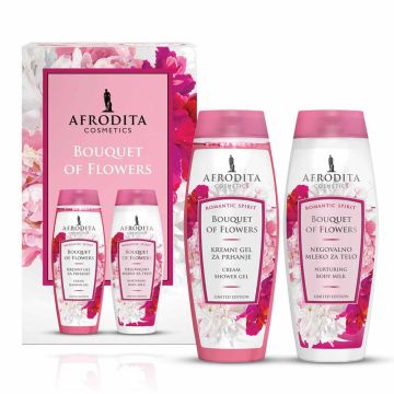 Afrodita Bouquet Of Flowers set (gel za tuširanje 200ml + mleko za telo 200 ml)
