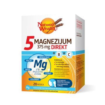  5 Magnezijum 375direkt +B+C, 20 kesica