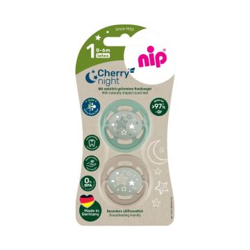 Nip laža Green višnjica noćna, kaučuk, 0-6m, 2kom, mix