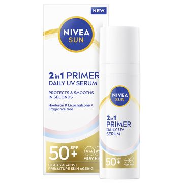 Nivea Sun 2u1 PRIMER Daily UV serum za za&scaron;titu kože lica od sunca SPF 50+ 30ml