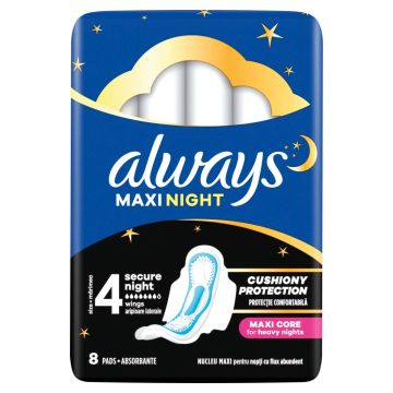 Always Maxi Night higijenski ulošci, veličina 4, 8kom