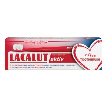 Lacalut Aktiv pasta za zube 75ml + četkica gratis 