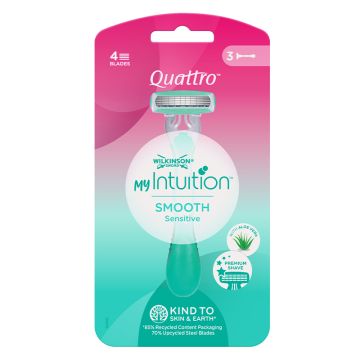Wilkinson Sword Quatro Sensitive Aloe Vera ženski brijač 3 komada