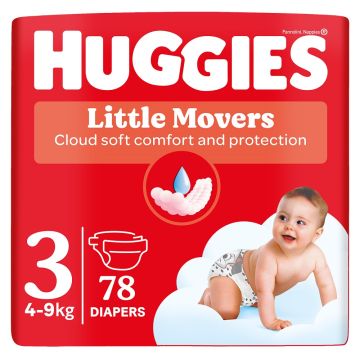 Huggies little movers pelene, veličina 3, 4-9kg, 78kom