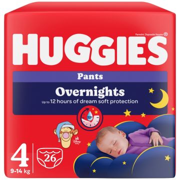 Huggies little movers noćne pelene, veličina 4, 9-14kg, 26kom