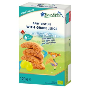 Fleur Alpine organski biskviti sa sokom od grožđa 120g