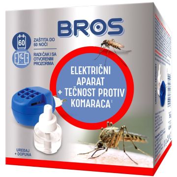 Bros električni aparat + tečnost protiv komaraca 60 noći 40ml