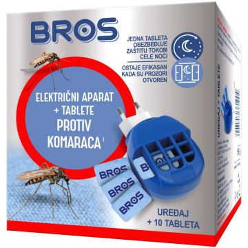 Bros električni aparat + Tablete protiv komaraca 10 komada