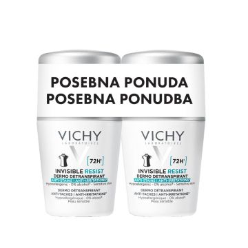 Vichy deo duo roll on 72h invisible resist 2x50ml