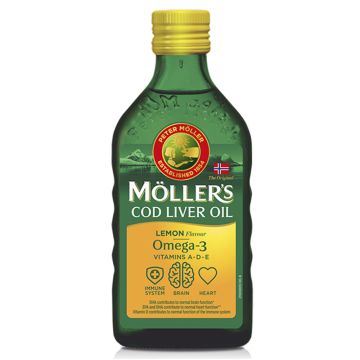 Moller’s Omega-3 ulje jetre bakalara, ukus limuna, 250 ml