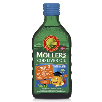 Moller’s Omega-3 ulje jetre bakalara,  ukus tutti-frutti, 250 ml