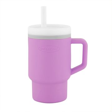 Infantino silikonska čaša 6m+,266ml, lila