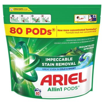 Ariel Allin1 PODS Mountain Spring kapsule za pranje veša, 80 pranja
