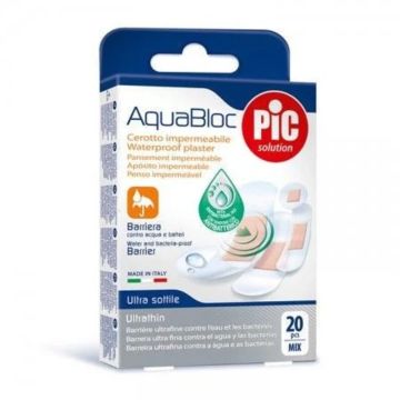 Pic Solution Aquabloc Mix antibakterijski flasteri 20 komada