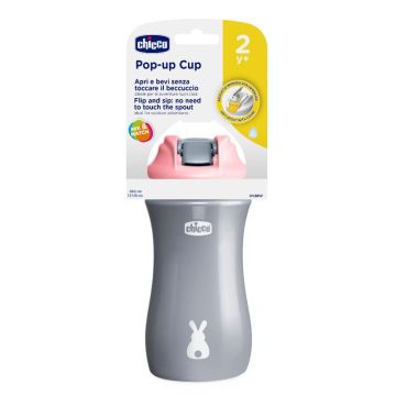 Chicco čaša sa mekanim piskom 350ml,24m+,roze