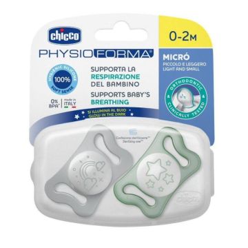 Chicco laža Micro noćna,silikon,0-2m,2 kom