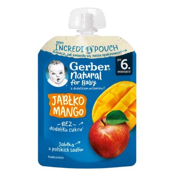 Gerber voćni pire jabuka, mango 80g