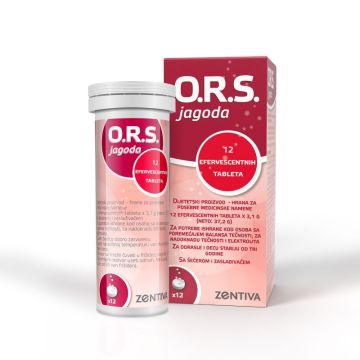 O.R.S jagoda, šumeće tabl.za rehidrataciju, 12 kom