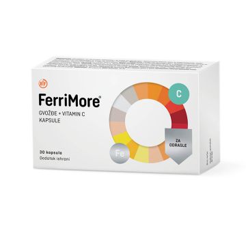 FerriMore gvožđe i vitamin C (15/60mg) 30 kapsula