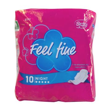 Feel Fine Cotton noćni higijenski ulošci ultra tanki 10/1