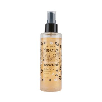 Velnea Young Mist za telo  zlatne šljokice 150ml