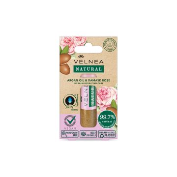Velnea natural lip balm arganovo ulje i damask ruža 5,5ml