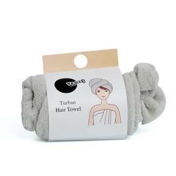 Yesss! turban za sušenje kose sivi