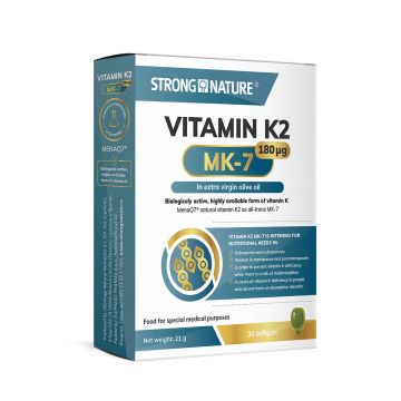 Strong Nature Vitamin K2 MK-7 u ekstra devičanskom maslinovom ulju 180 µg, 30 kapsula