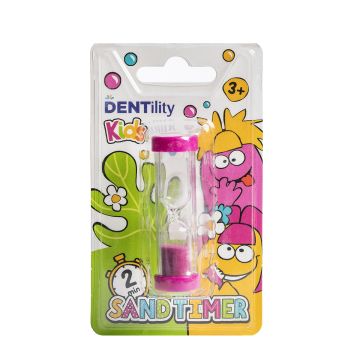 Dentility Kids peščani sat za pranje zuba, Roze 1 kom
