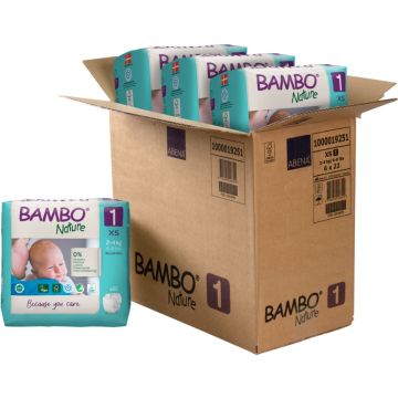 Bambo Nature pelene (mesečni box) veličina 1, (2-4kg), 132kom