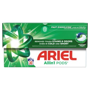 Ariel All in One Mountain Spring kapsule za veš, 30kom
