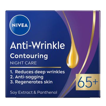 NIVEA Noćna krema protiv bora za poboljšanje kontura lica 65+ 50ml