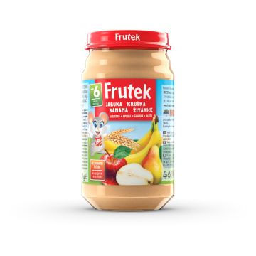 Frutek kašica od jabuke, kruške i banane sa pšeničnim i zobenim pahuljicama 190 gr